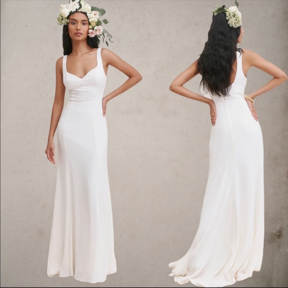 Reformation Lecce Maxi Ivory Cream Wedding Occasion Dress Gown 4